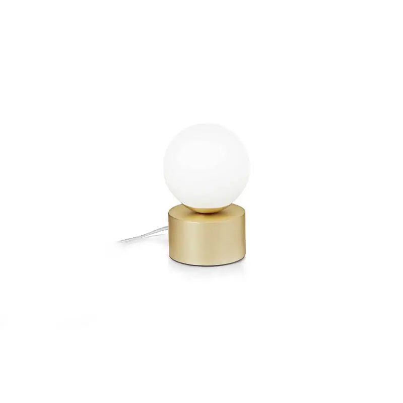 Perlage Tl1 Ideal Lux Lampada da Tavolo 1 Sfera ottone bianco